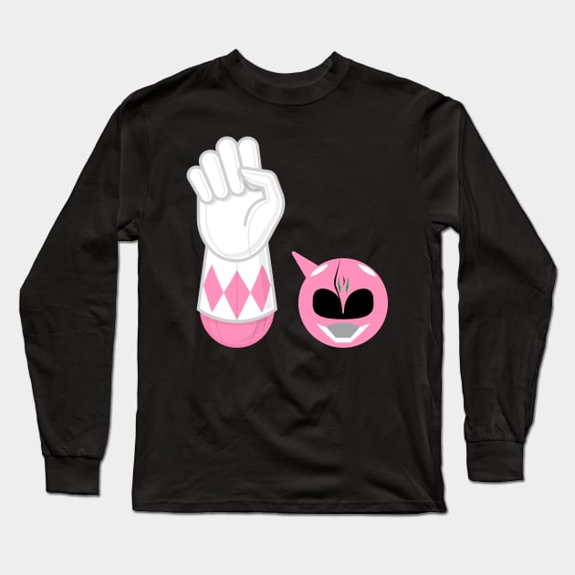 PINK RANGER hand-power Long Sleeve T-Shirt by LuksTEES